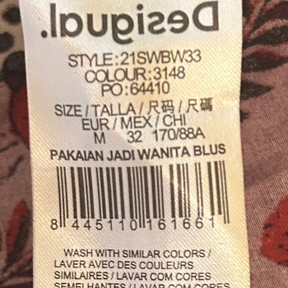 Desigual (collab. w/ Christian Lacroix) floral cropped blouse w/ back zip sz M - Picture 11 of 14